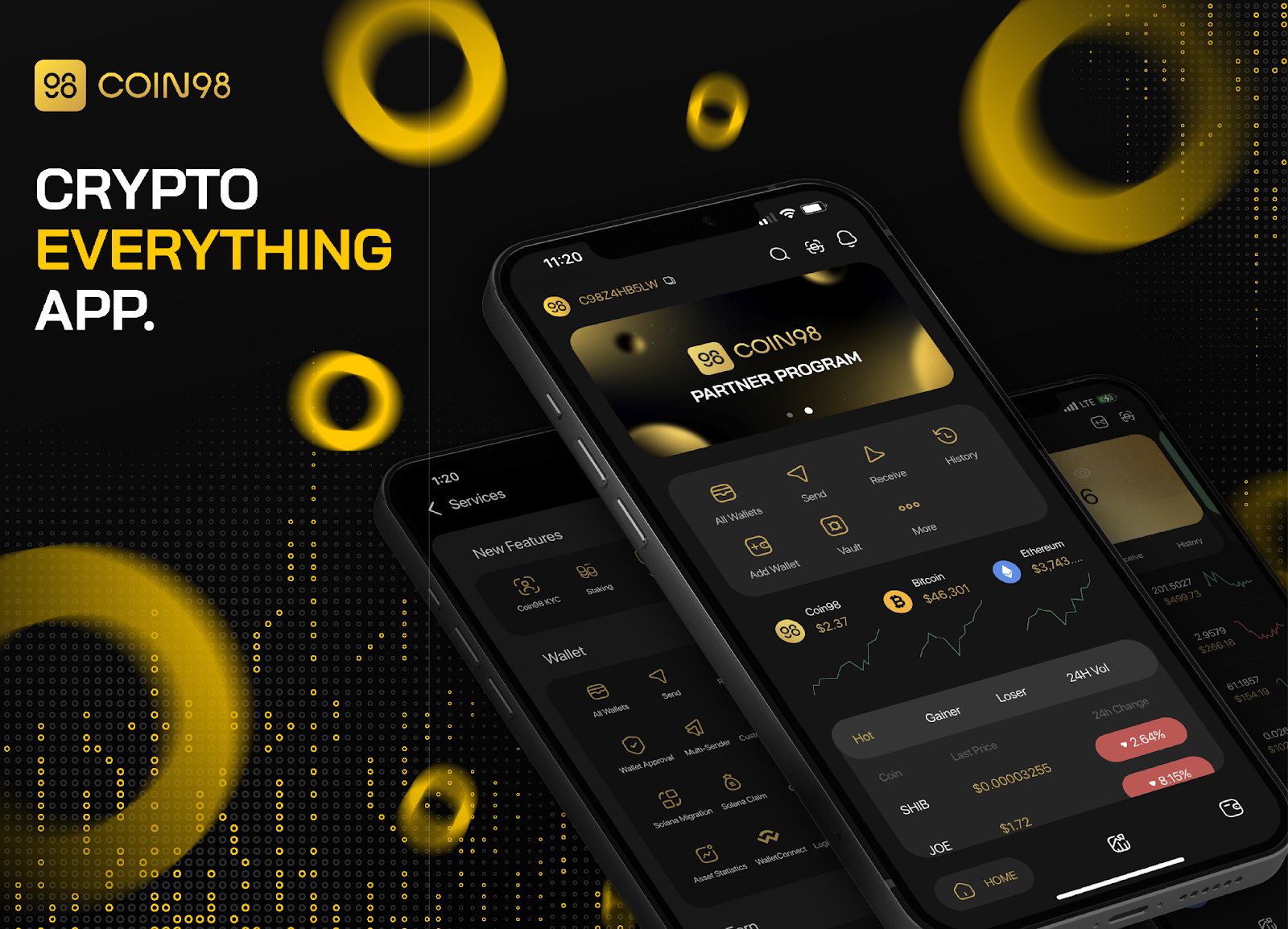 A screenshot of the Coin98 Super App.