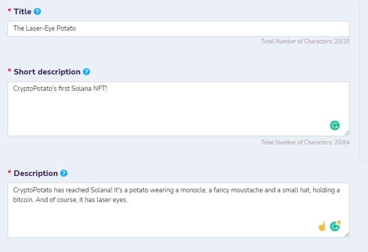 A screenshot from SolSea.