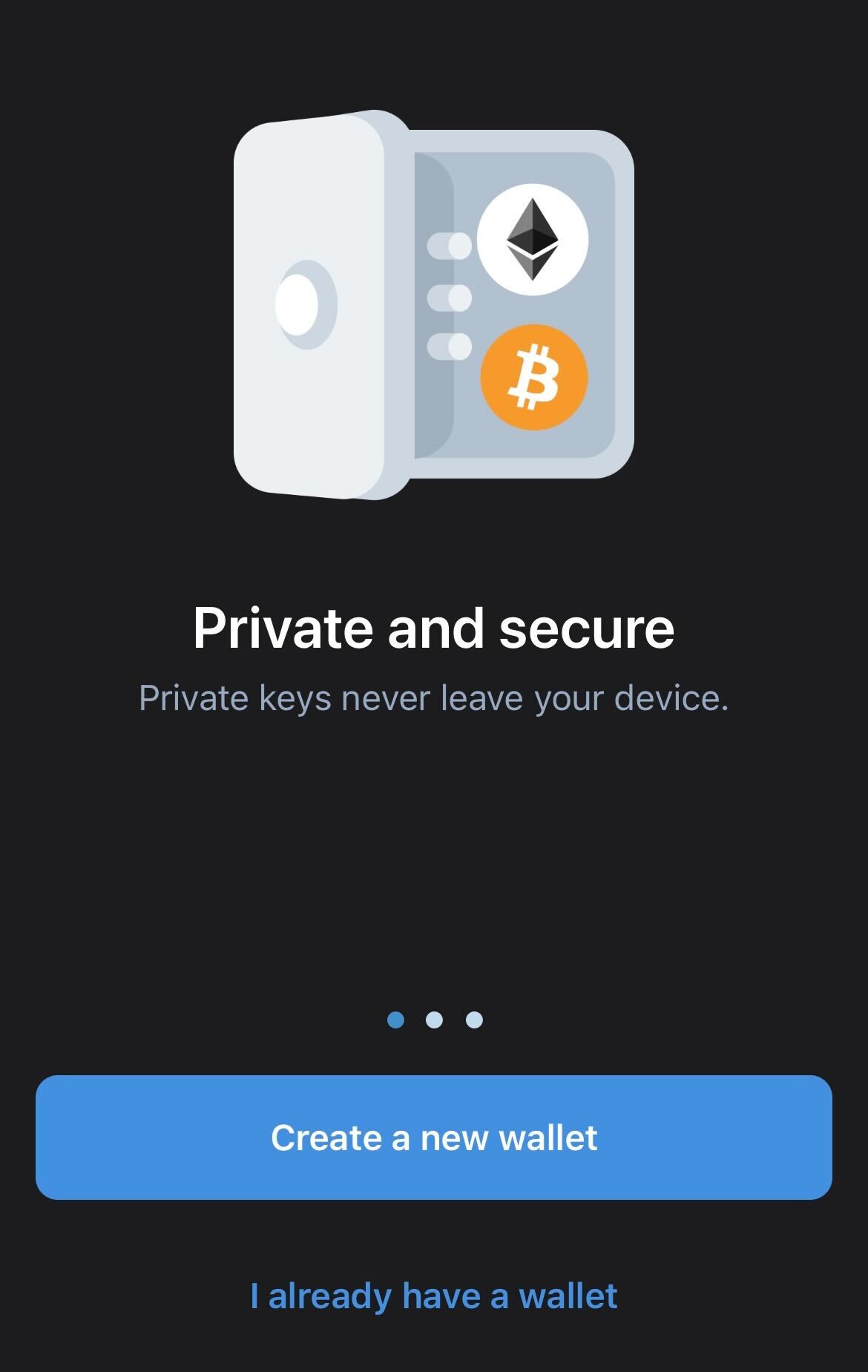 Trust Wallet create a new wallet screen